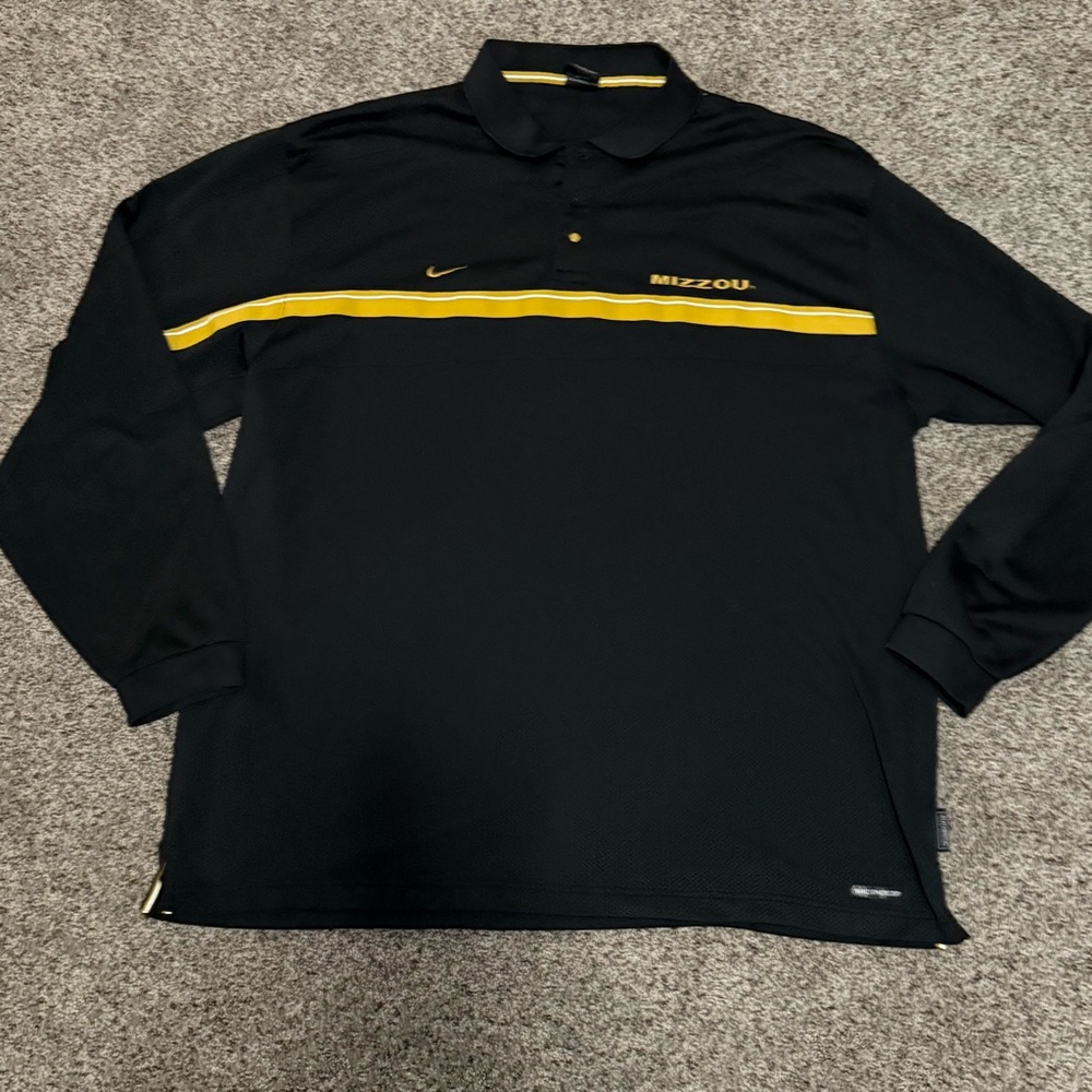 Nike Sphere Dry Mizzou XXL long sleeve Dri-fit top black gold MU Missouri